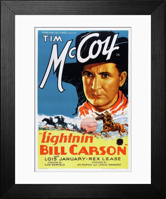 Framed Print : LIGHTNIN BILL CARSON, US poster art: Tim McCoy, 1936 Framed Print : LIGHTNIN BILL CARSON, US poster art: Tim McCoy, 1936