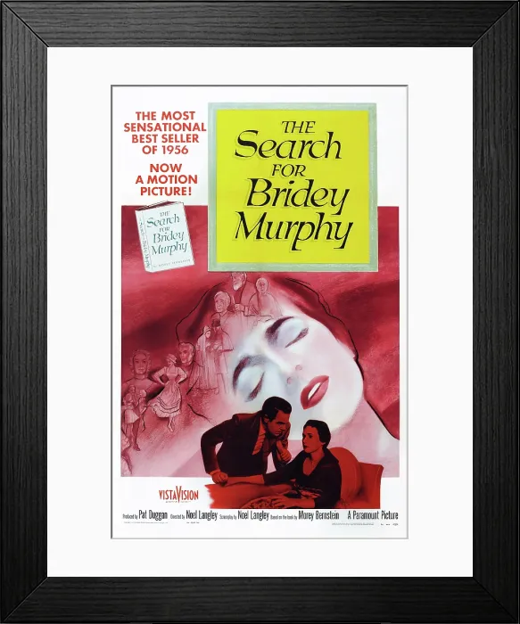 Framed Print : THE SEARCH FOR BRIDEY MURPHY, US poster art, from left, Louis Hayward, Teresa Wright, 1956