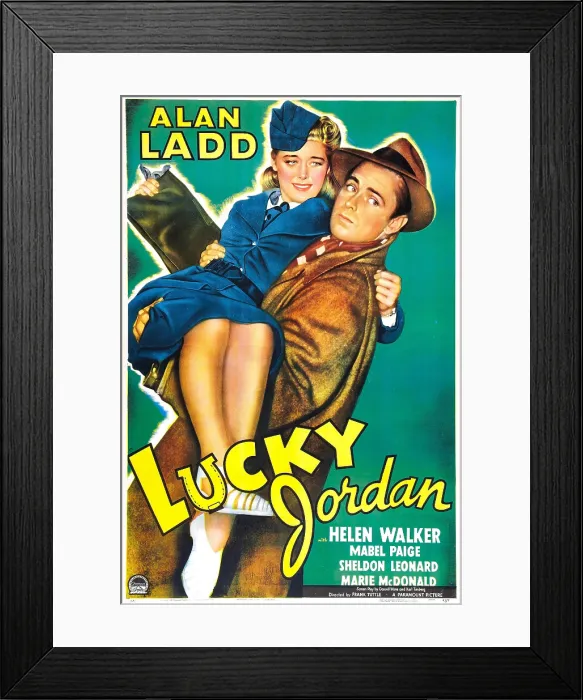 Framed Print : LUCKY JORDAN, US poster, from left: Helen Walker, Alan Ladd, 1942
