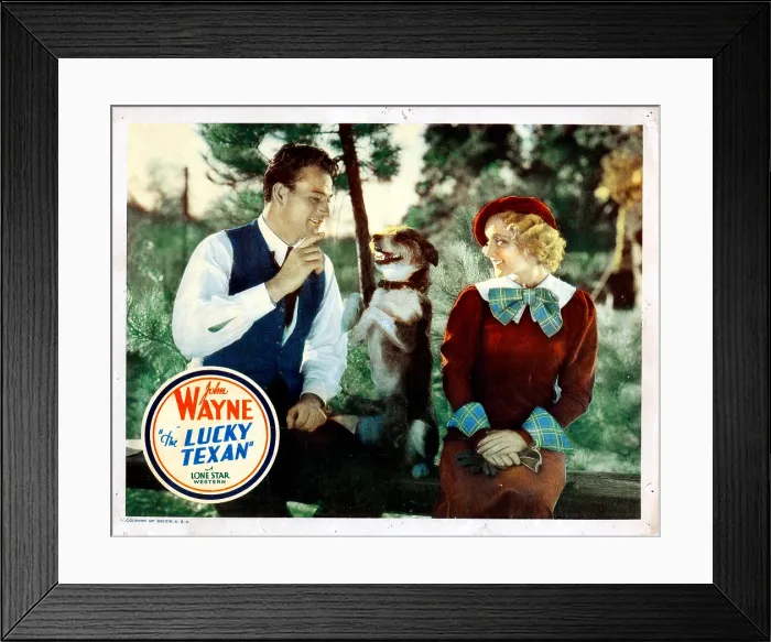 Framed Print : THE LUCKY TEXAN, from left, John Wayne, Barbara Sheldon, 1934 Framed Print : THE LUCKY TEXAN, from left, John Wayne, Barbara Sheldon, 1934