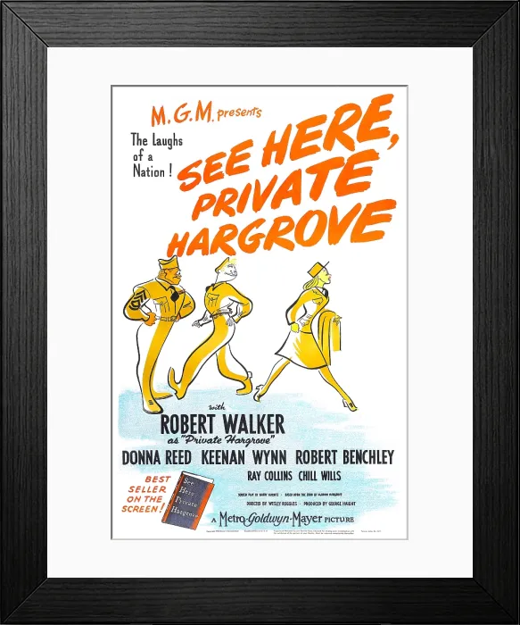 Framed Print : SEE HERE PRIVATE HARGROVE, US poster, 1944