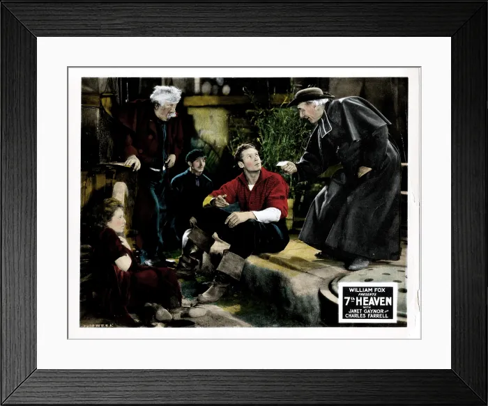 Framed Print : 7th HEAVEN, (aka SEVENTH HEAVEN), from left, Janet Gaynor, Charles Farrell, Emile Chautard, 1927, TM and Copyright 20th Century Fox Film Corp