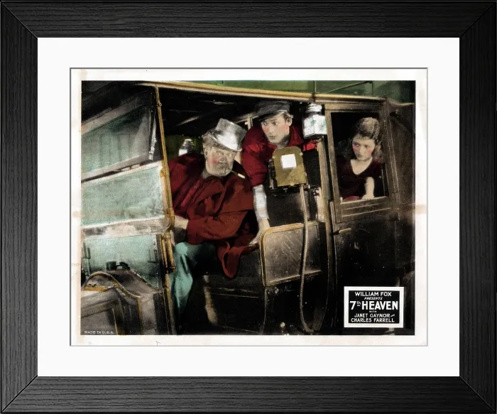 Framed Print : 7th HEAVEN, (aka SEVENTH HEAVEN), center and right, Janet Gaynor, Charles Farrell, 1927, TM and Copyright 20th Century Fox Film Corp