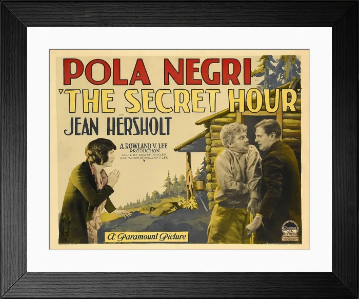 Framed Print : THE SECRET HOUR, left to right: Pola Negri, Jean Hersholt, Kenneth Thomson (aka Kenneth Thompson'), 1928