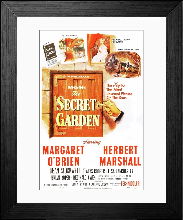 Framed Print : THE SECRET GARDEN, poster art, 1949
