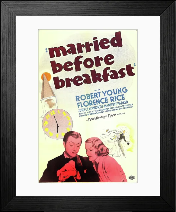 Framed Print : MARRIED BEFORE BREAKFAST, US poster art, from left: Robert Young, Florence Rice, 0937