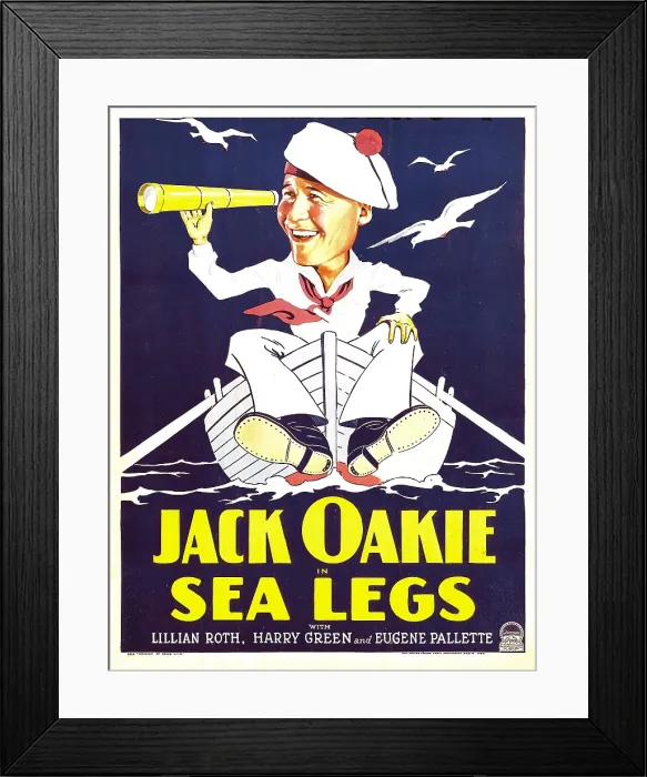 Framed Print : SEA LEGS, Jack Oakie on window card, 1930 Framed Print : SEA LEGS, Jack Oakie on window card, 1930