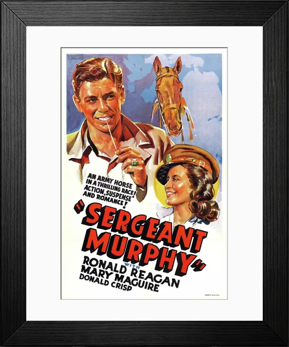 Framed Print : SERGEANT MURPHY, US poster, from left: Ronald Reagan, Mary Maguire, 1938 Framed Print : SERGEANT MURPHY, US poster, from left: Ronald Reagan, Mary Maguire, 1938