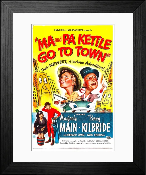 Framed Print : MA AND PA KETTLE GO TO TOWN, US poster, top and bottom from left: Marjorie Main, Percy Kilbride, 1950