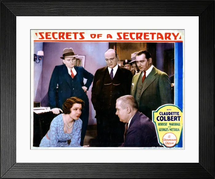 Framed Print : SECRETS OF A SECRETARY, Barry Macollum, Claudette Colbert, Olaf Hytten, Joseph Crehan, Edward Keane, 1931