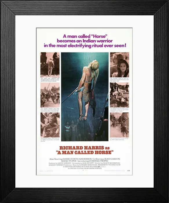 Framed Print : A MAN CALLED HORSE, US poster, center: Richard Harris, top right: Richard Harris, Corinna Tsopei, 1970 Framed Print : A MAN CALLED HORSE, US poster, center: Richard Harris, top right: Richard Harris, Corinna Tsopei, 1970