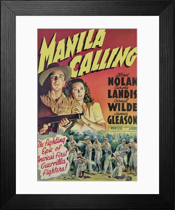 Framed Print : MANILA CALLING, from left, Lloyd Nolan, Carole Landis, 1942