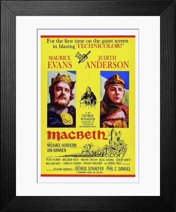 Framed Print : MACBETH, US poster art, from left: Maurice Evans, Judith Anderson, 1960 Framed Print : MACBETH, US poster art, from left: Maurice Evans, Judith Anderson, 1960