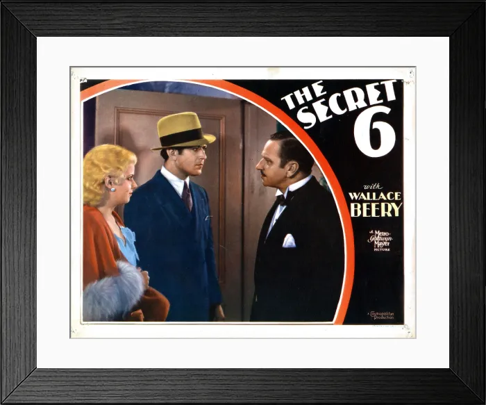 Framed Print : THE SECRET SIX, from left, Jean Harlow, Johnny Mack Brown, Wallace Beery, 1931 Framed Print : THE SECRET SIX, from left, Jean Harlow, Johnny Mack Brown, Wallace Beery, 1931