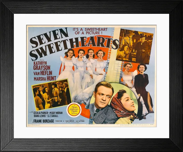 Framed Print : SEVEN SWEETHEARTS, bottom inset from left: Van Heflin, Kathryn Grayson, 1942 Framed Print : SEVEN SWEETHEARTS, bottom inset from left: Van Heflin, Kathryn Grayson, 1942