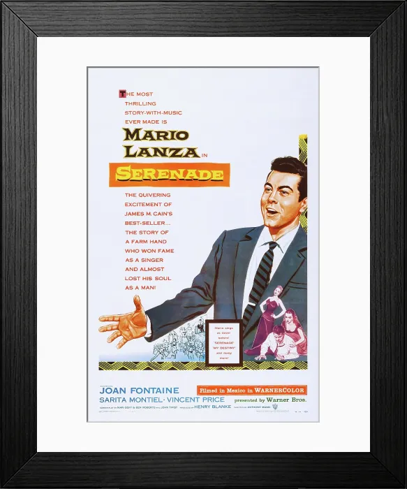 Framed Print : SERENADE, US poster art, Mario Lanza, 1956