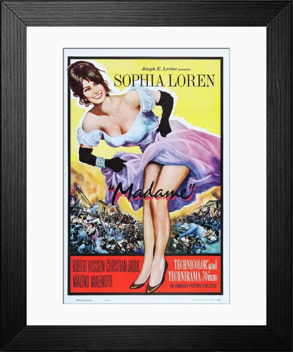 Framed Print : MADAME, (aka MADAME SANS-GENE), US poster art, Sophia Loren, 1961 Framed Print : MADAME, (aka MADAME SANS-GENE), US poster art, Sophia Loren, 1961