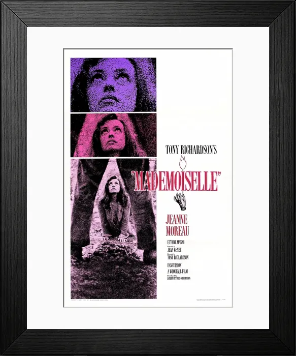 Framed Print : MADEMOISELLE, US poster, Jeanne Moreau, 1966 Framed Print : MADEMOISELLE, US poster, Jeanne Moreau, 1966