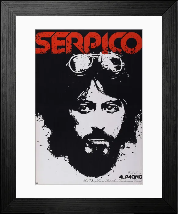 Framed Print : SERPICO, Polish poster art, Al Pacino, 1973 Framed Print : SERPICO, Polish poster art, Al Pacino, 1973