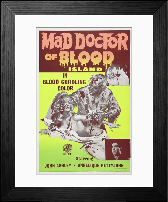 Framed Print : MAD DOCTOR OF BLOOD ISLAND, US poster art, 1968