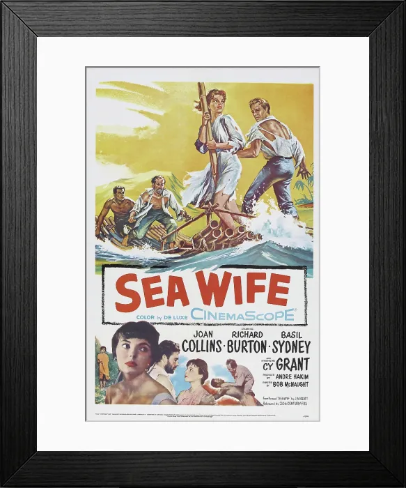 Framed Print : SEA WIFE, Joan Collins, (bottom left), Richard Burton, (second from bottom left), 1957. TM & Copyright 20th Century Fox Film Corp Framed Print : SEA WIFE, Joan Collins, (bottom left), Richard Burton, (second from bottom left), 1957. TM & Copyright 20th Century Fox Film Corp
