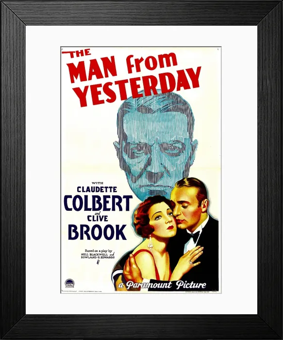 Framed Print : THE MAN FROM YESTERDAY, top: Clive Brook; bottom from left: Claudette Colbert, Charles Boyer, 1932