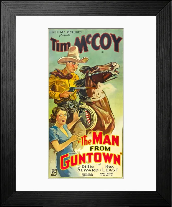 Framed Print : THE MAN FROM GUNTOWN, from top: Tim McCoy, Billie Seward, 1935