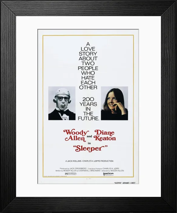 Framed Print : SLEEPER, US poster, Woody Allen, Diane Keaton, 1973