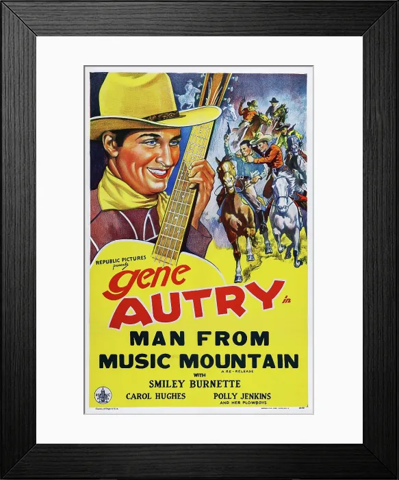 Framed Print : MAN FROM MUSIC MOUNTAIN, US poster, Gene Autry, 1938