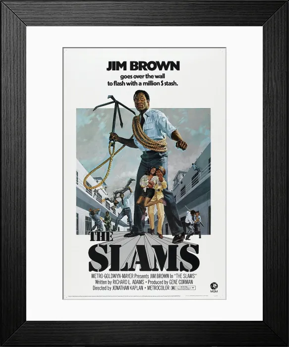 Framed Print : THE SLAMS, US poster, Jim Brown, 1973 Framed Print : THE SLAMS, US poster, Jim Brown, 1973