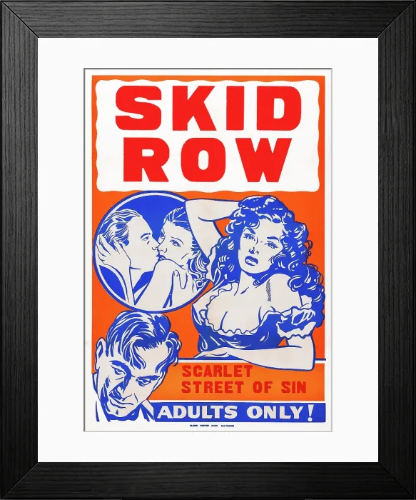 Framed Print : CONFESSIONS OF A VICE BARON, (aka SKID ROW, reissue title), US poster art, 1943 Framed Print : CONFESSIONS OF A VICE BARON, (aka SKID ROW, reissue title), US poster art, 1943