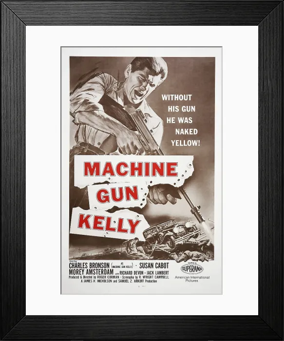 Framed Print : MACHINE-GUN KELLY, US poster, Charles Bronson, 1958 Framed Print : MACHINE-GUN KELLY, US poster, Charles Bronson, 1958