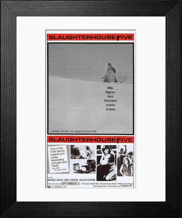 Framed Print : SLAUGHTERHOUSE FIVE, (aka SLAUGHTERHOUSE-FIVE), US poster, middle photo: Valerie Perrine, Michael Sacks, 1972 Framed Print : SLAUGHTERHOUSE FIVE, (aka SLAUGHTERHOUSE-FIVE), US poster, middle photo: Valerie Perrine, Michael Sacks, 1972