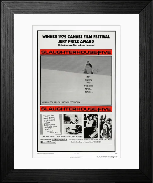 Framed Print : SLAUGHTERHOUSE FIVE, (aka SLAUGHTERHOUSE-FIVE), US poster, bottom, second photo: Michael Sacks, Valerie Perrine, 1972