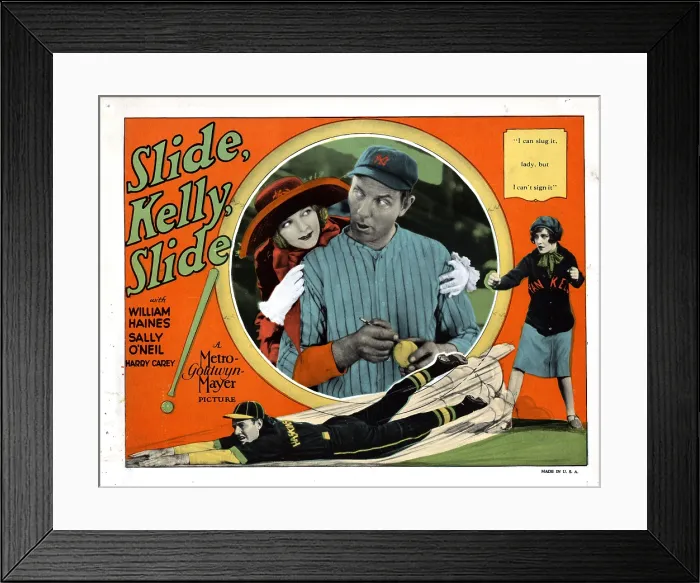 Framed Print : SLIDE, KELLY, SLIDE, Karl Dane, (right inset), William Haines, Sally O'Neil, 1927
