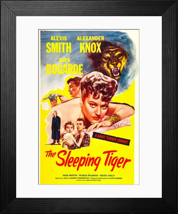Framed Print : THE SLEEPING TIGER, US poster, Alexis Smith (center), 1954
