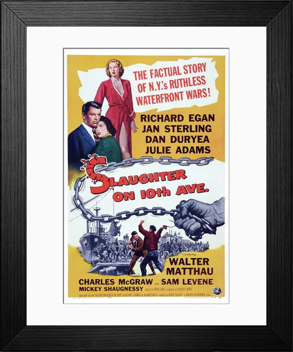 Framed Print : SLAUGHTER ON TENTH AVENUE, US poster art, from top: Jan Sterling, Richard Egan, Julie Adams, 1957