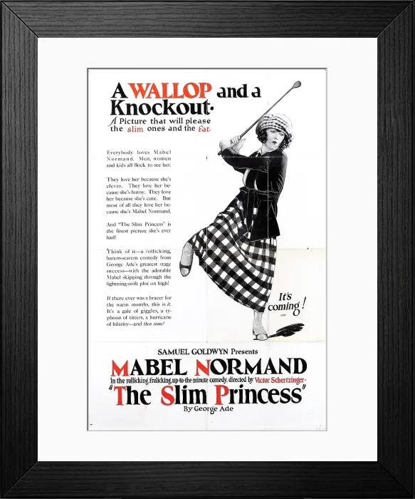 Framed Print : THE SLIM PRINCESS, Mabel Normand, 1920 Framed Print : THE SLIM PRINCESS, Mabel Normand, 1920