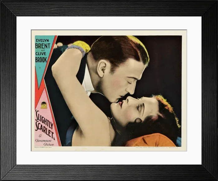 Framed Print : SLIGHTLY SCARLET, l-r: Clive Brook, Evelyn Brent on lobbycard, 1930 Framed Print : SLIGHTLY SCARLET, l-r: Clive Brook, Evelyn Brent on lobbycard, 1930