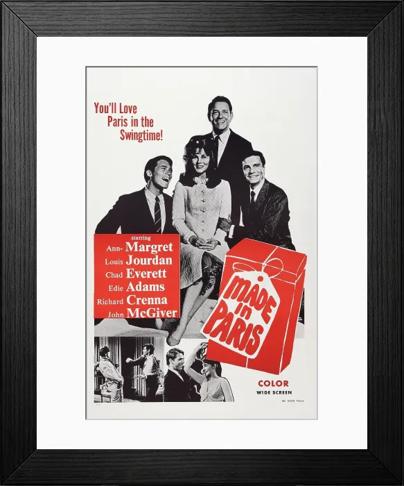 Framed Print : MADE IN PARIS, US poster art, from left: Chad Everett, Ann-Margret, Richard Crenna, Louis Jourdan, 1966 Framed Print : MADE IN PARIS, US poster art, from left: Chad Everett, Ann-Margret, Richard Crenna, Louis Jourdan, 1966