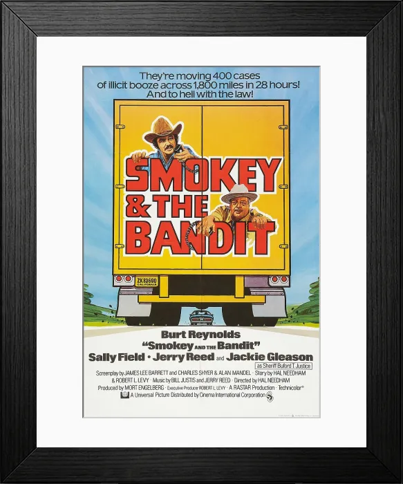 Framed Print : SMOKEY AND THE BANDIT, Burt Reynolds (top), Jackie Gleason, 1977 Framed Print : SMOKEY AND THE BANDIT, Burt Reynolds (top), Jackie Gleason, 1977