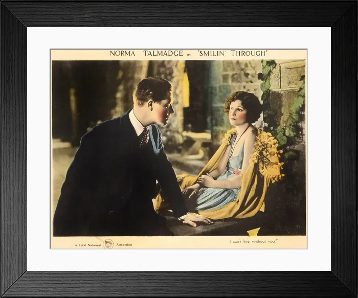 Framed Print : SMILIN THROUGH, l-r: Wyndham Standing, Norma Talmadge on lobbycard, 1922