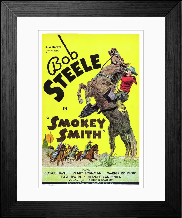 Framed Print : SMOKEY SMITH, US poster art, Bob Steele, 1935
