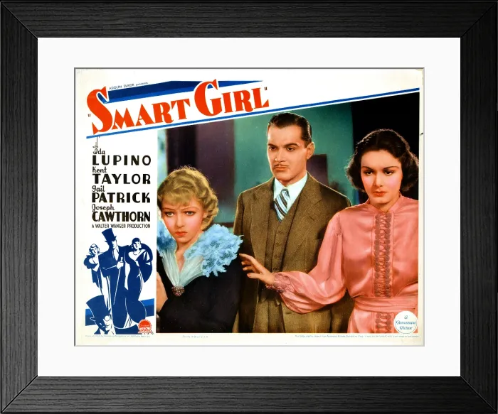 Framed Print : SMART GIRL, from left, Ida Lupino, Kent Taylor, Gail Patrick, 1935