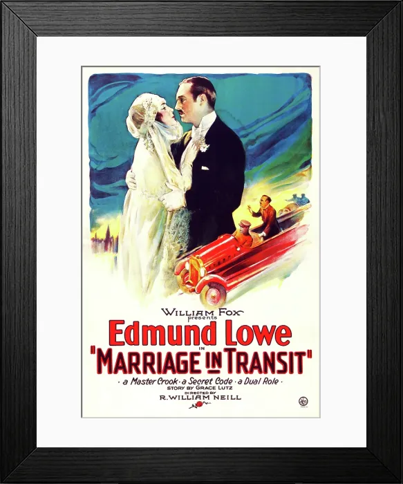 Framed Print : MARRIAGE IN TRANSIT, US poster art, from left: Carole Lombard, Edmund Lowe, 1925. TM & Copyright 20th Century Fox Film Corp. All rights reserved / courtesy Everett Collection