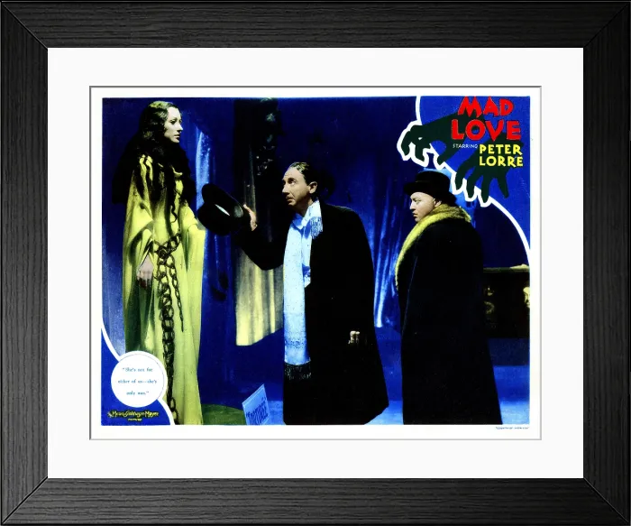Framed Print : MAD LOVE, Frances Drake, Peter Lorre, 1935