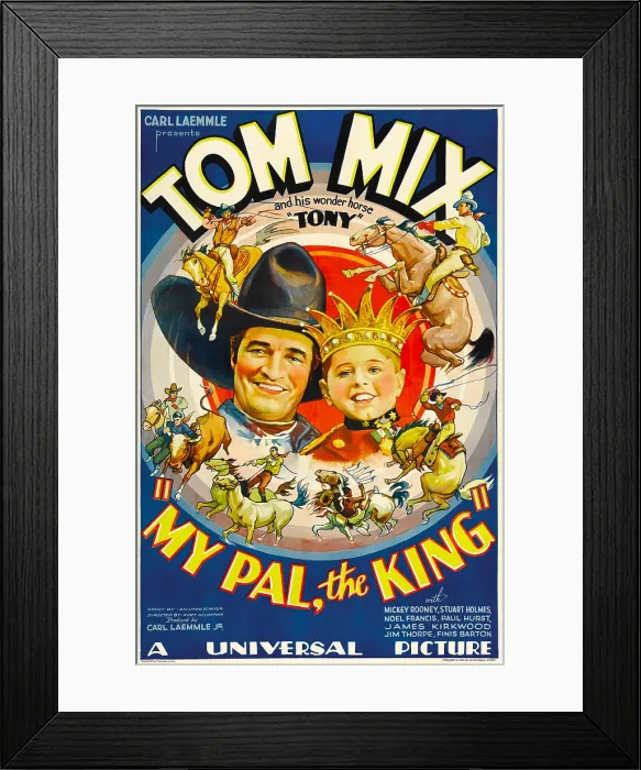 Framed Print : MY PAL, THE KING, from left: Tom Mix, Mickey Rooney, 1932 Framed Print : MY PAL, THE KING, from left: Tom Mix, Mickey Rooney, 1932