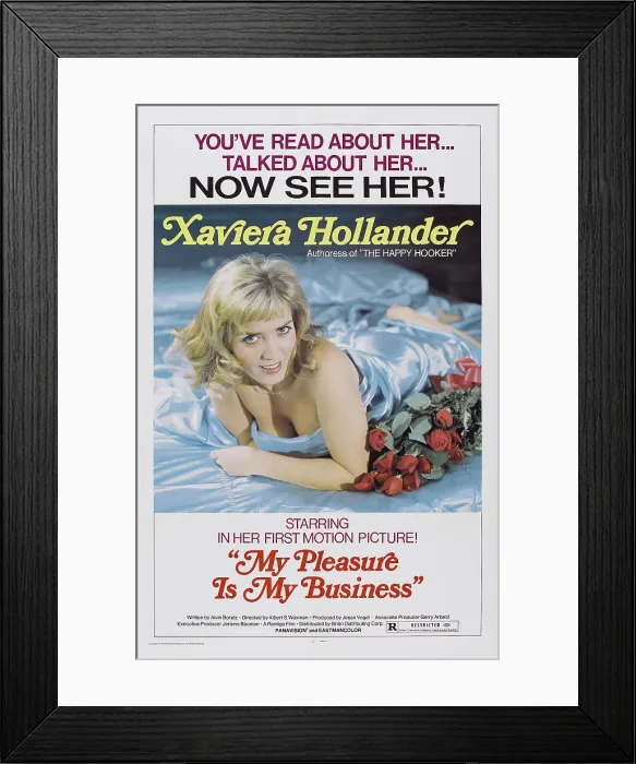 Framed Print : MY PLEASURE IS MY BUSINESS, US poster, Xaviera Hollander, 1975