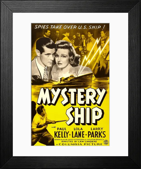 Framed Print : MYSTERY SHIP, US poster, top from left: Paul Kelly, Lola Lane, 1941