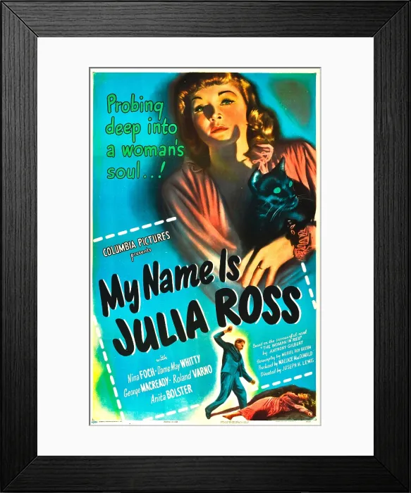 Framed Print : MY NAME IS JULIA ROSS, US poster, Nina Foch, 1945
